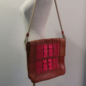 Tory Burch Boho Leather Messenger Bag